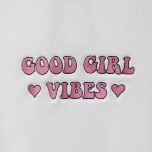 NWT LA Trading Co. white embroidered graphic plush robe - Picture 6 of 6